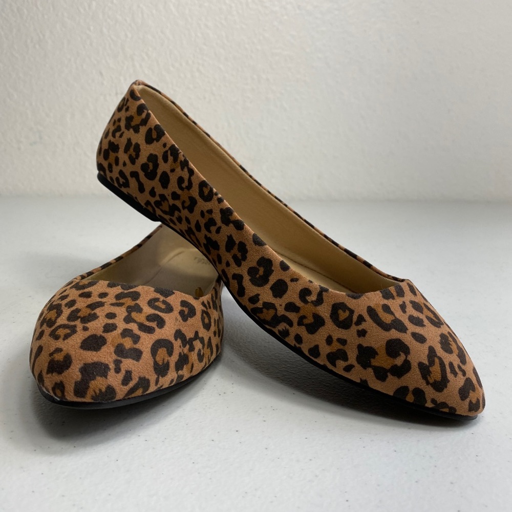 Time & True Leopard Ballerina Flats wide width